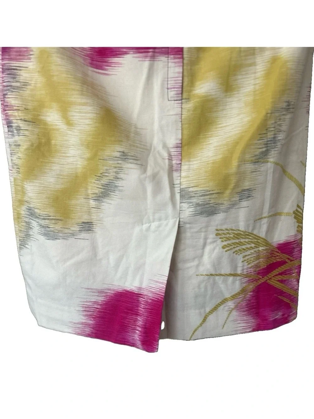 Anthropologie Floreat Origami Ruffle Floral Pencil Skirt Cotton Size 8